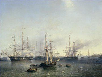 海戦 Painting - ファン・パレンバン海戦を圧倒するルイ・マイヤー・デ